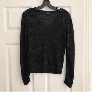 APC new black v neck sweater